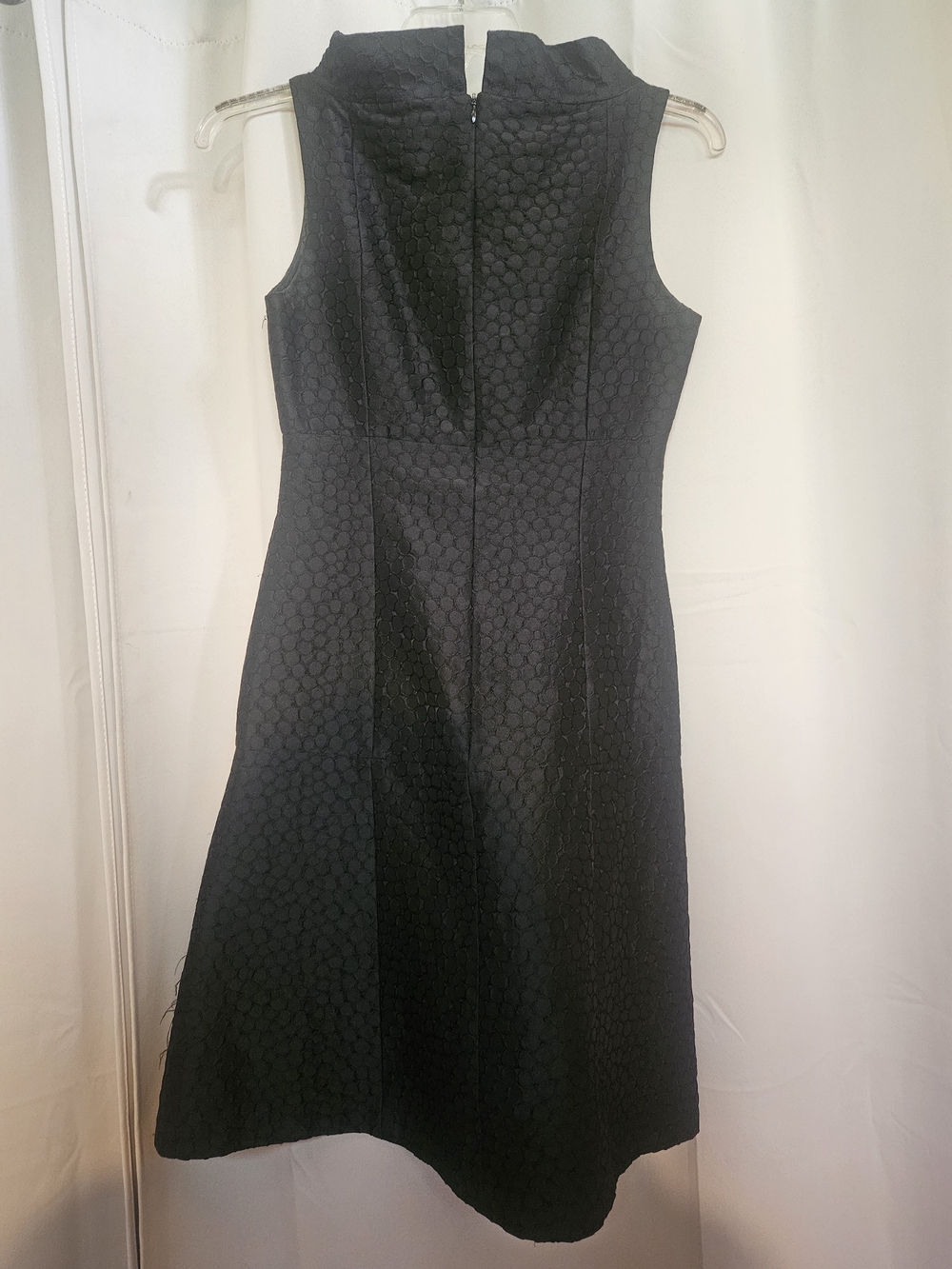 Classic Black Textured Sleeveless A-Line Dress